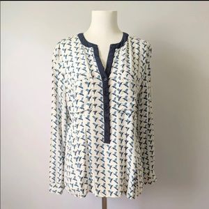 Black Rainn Hummingbird Print Blouse